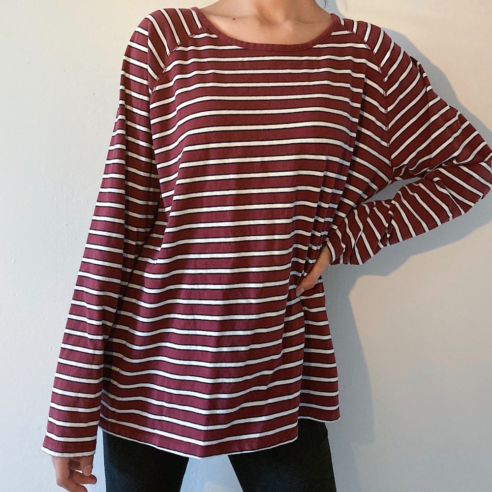 Liz Claiborne Striped Long Sleeve Shirt